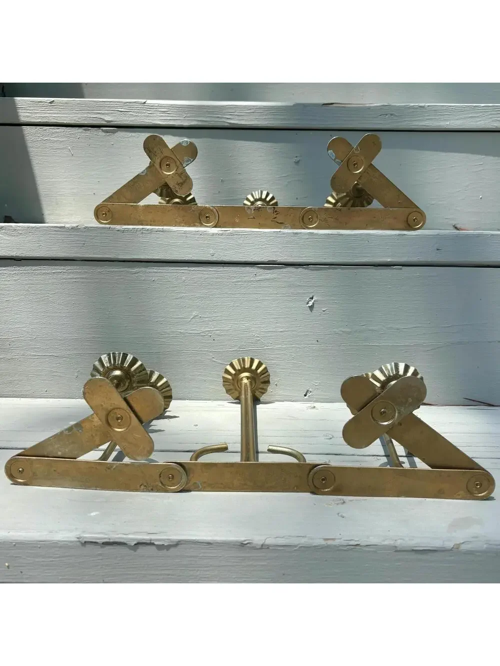 Pair of Candle Holder for Five Candles - gold/brass tone